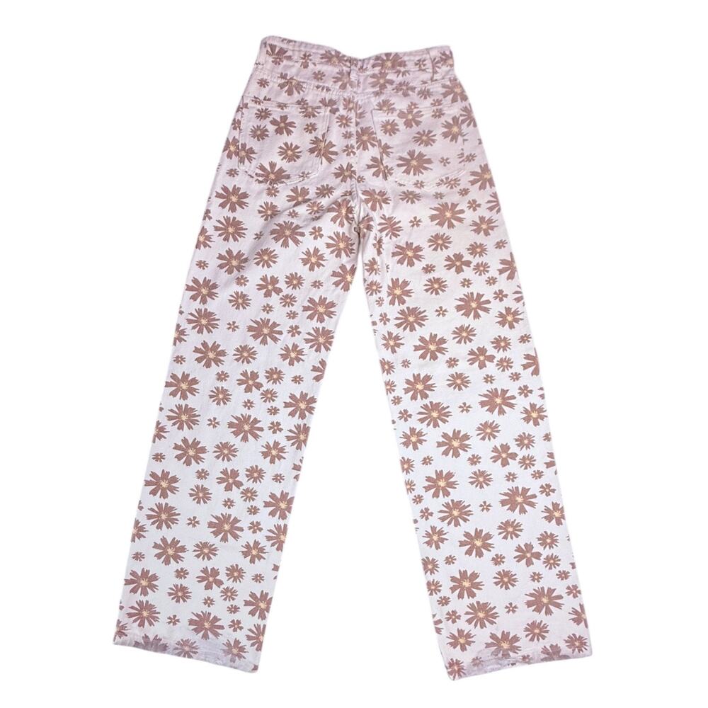 Bailey Rose Daisy Flower Jeans Groovy Mom Jean Cream Brown XS Women's 24x28 - Picture 3 of 9